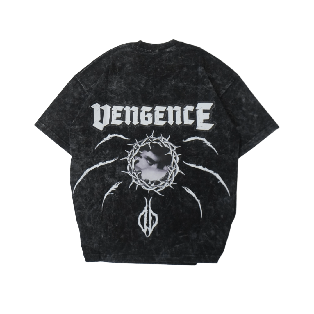 Oversized acid washed T shirt - Vengence