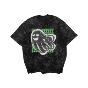 Oversized acid washed T shirt - Happy Ghost